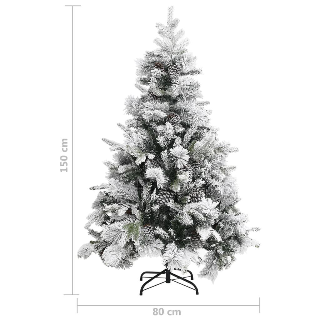 Weihnachtsbaum PVC Künstlicher & Weihnachtsbaum Zapfen Beschneit 150 PE mit cm vidaXL