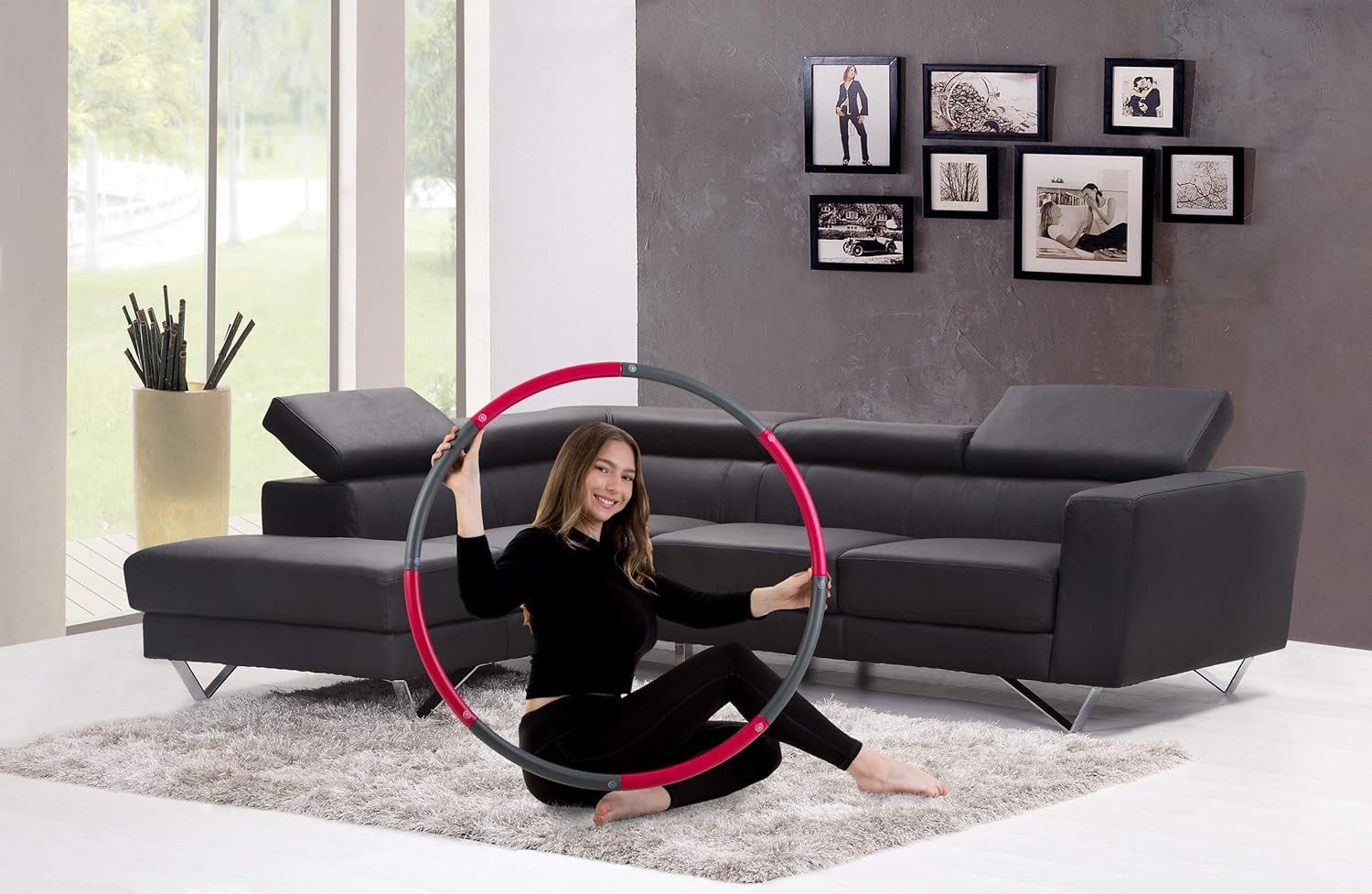 GiglioCollection Hula-Hoop-Reifen 1,2 kg, gewellt, stabil, zerlegbar, mit Praktischer Tragetasche