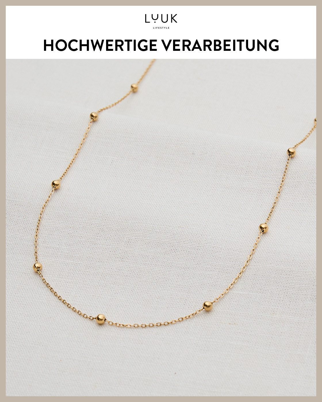 LUUK LIFESTYLE Kette mit Anhänger Kleine Kugeln, Halskette mit Kügelchen – Bild 4 von 5