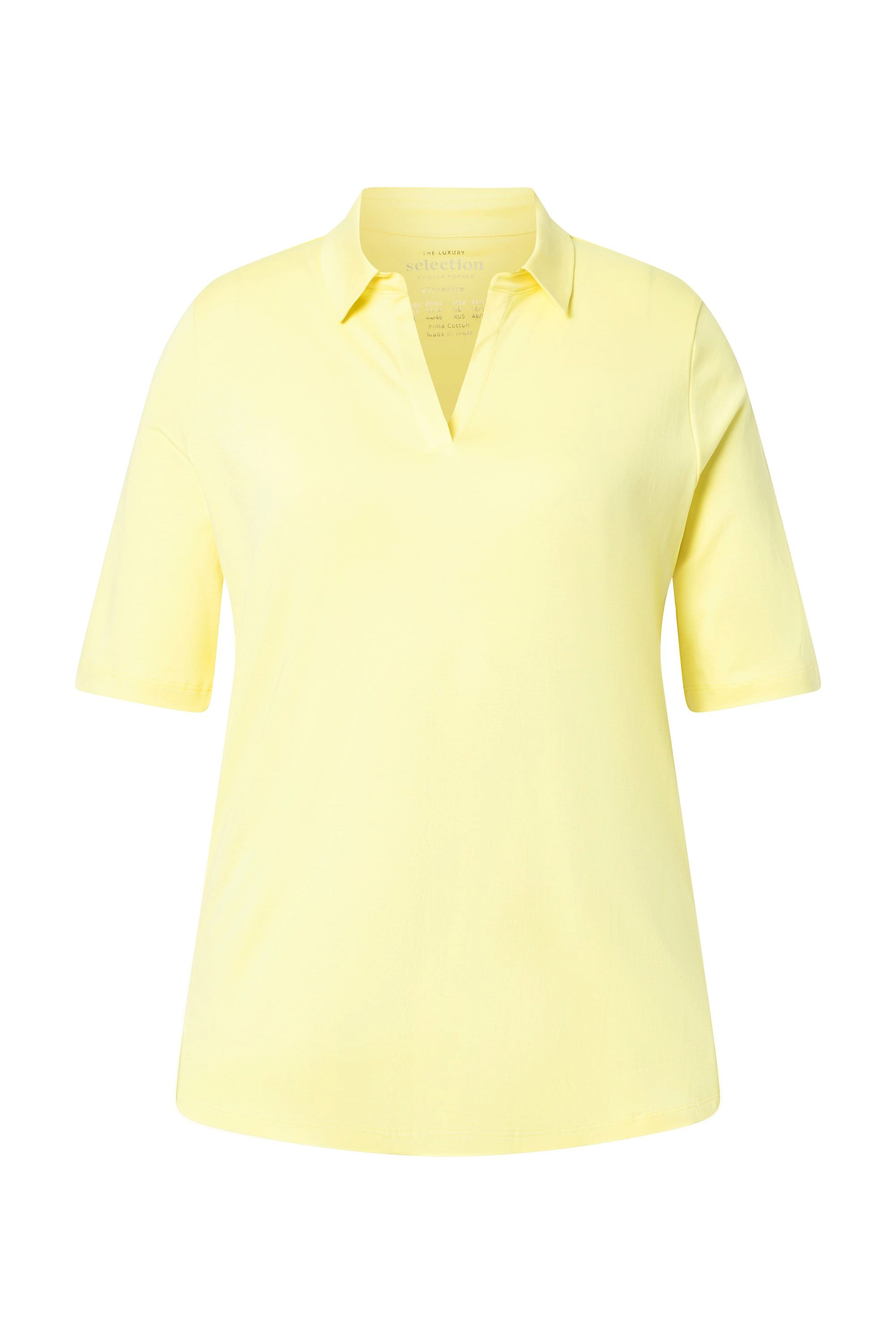 Ulla Popken Poloshirt Poloshirt A-Linie Halbarm Pima Cotton