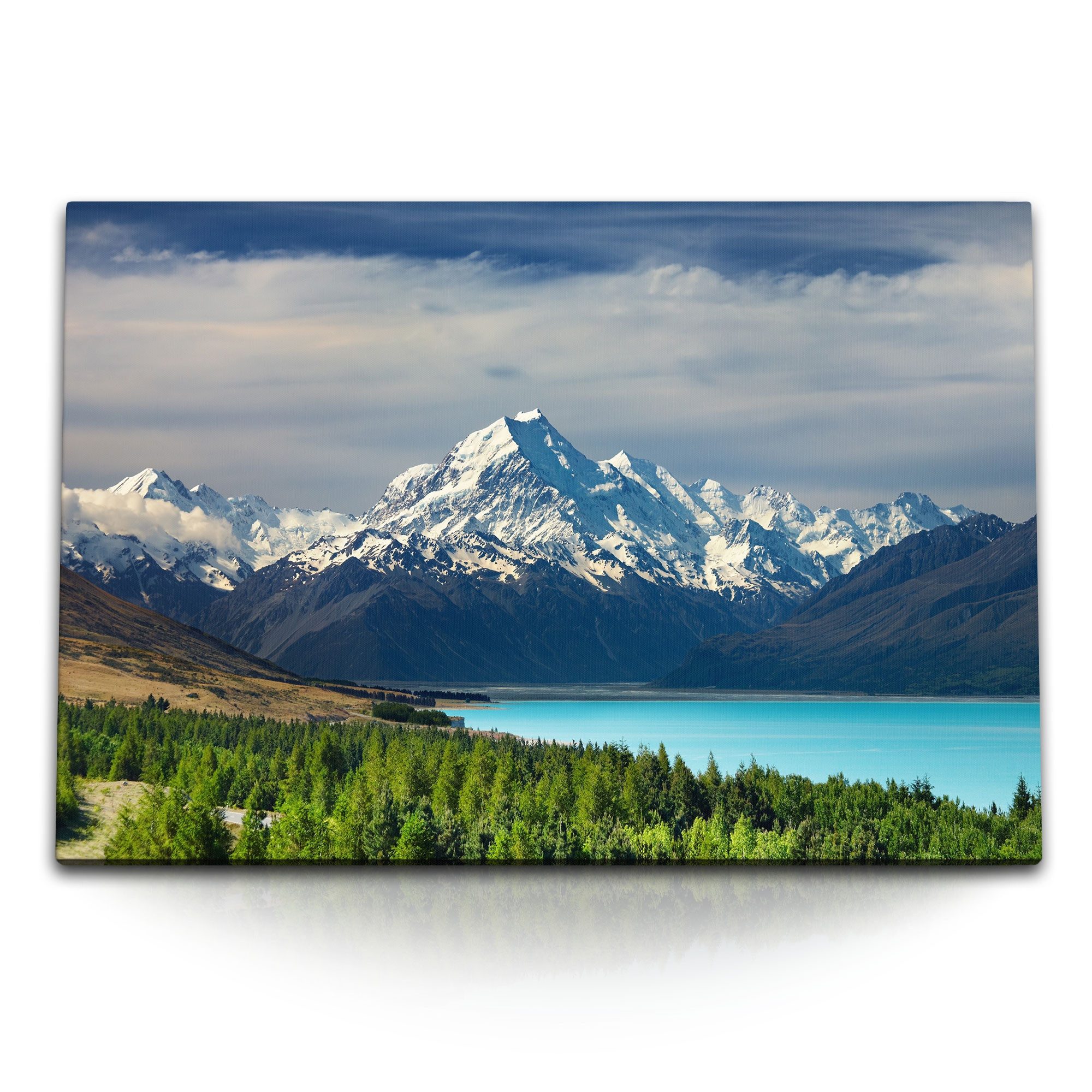 Leinwandbild 120x80cm Wandbild auf Leinwand Neuseeland Landschaft Berge Gebirge Ber