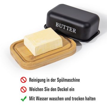 Zedelmaier Butterdose Butterdose,Butterglocke für 250g Butter,mit nachhaltigem holzdeckel, (Packung, 1 x Becher, 1 x Deckel)