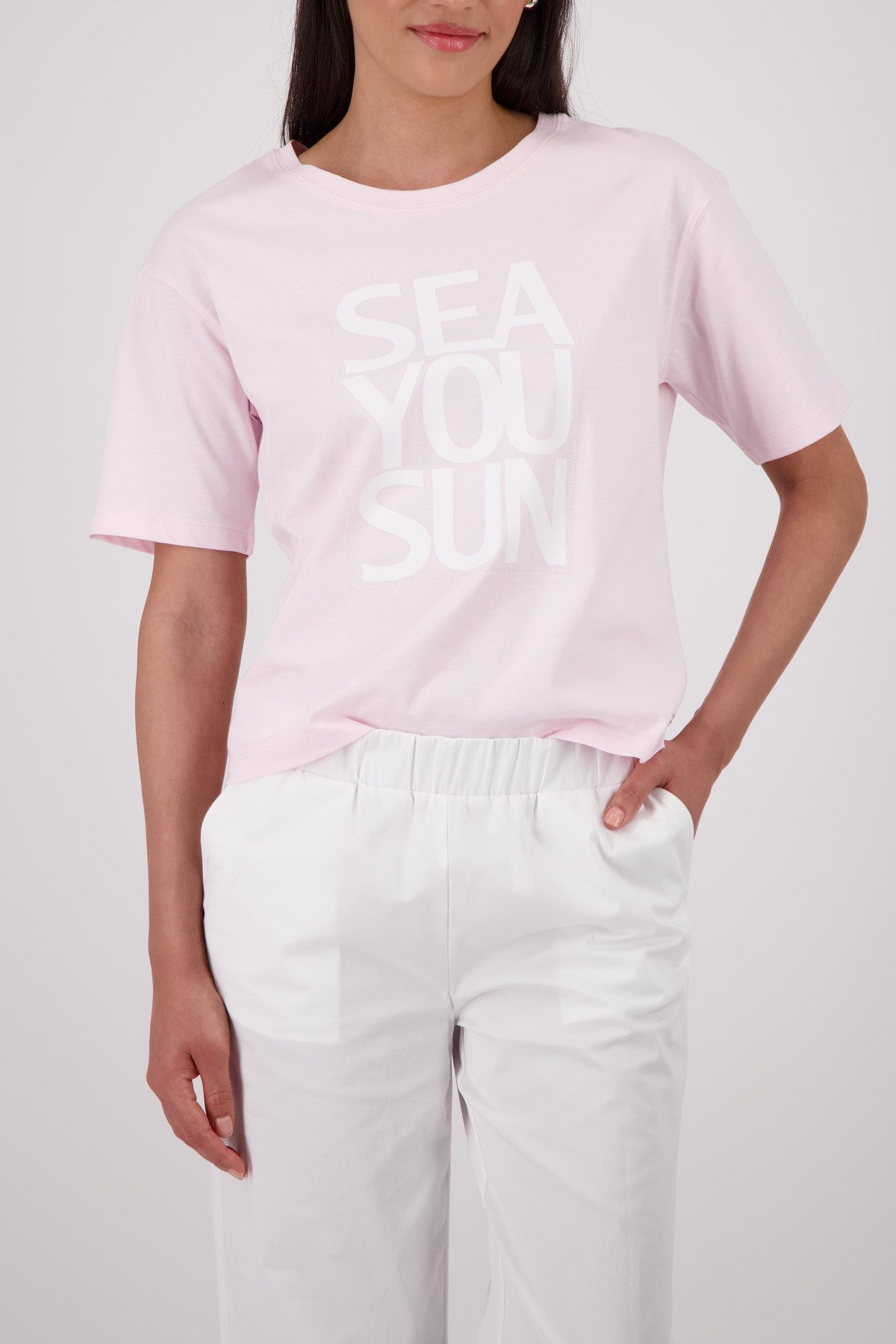 Monari T-Shirt Shirt Druck platziert Regular fit mit Schriftzug
