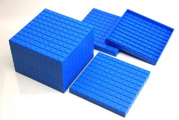 Wissner® aktiv lernen Lernspielzeug Hunderterplatten 10 Stück (blau), RE-Plastic® Dezimalrechnen Mathe, RE-Plastic®