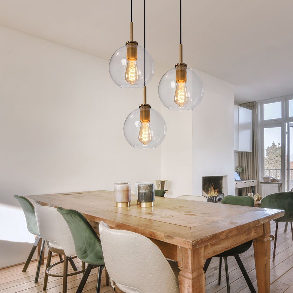 GLOBO LIGHTING Pendelleuchte, Leuchtmittel nicht inklusive, Glaskugel Hängelampe Pendelleuchte Esstisch Glaskugel Hängeleuchte