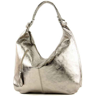 modamoda de Schultertasche T158, Echtleder Handmade in Italy