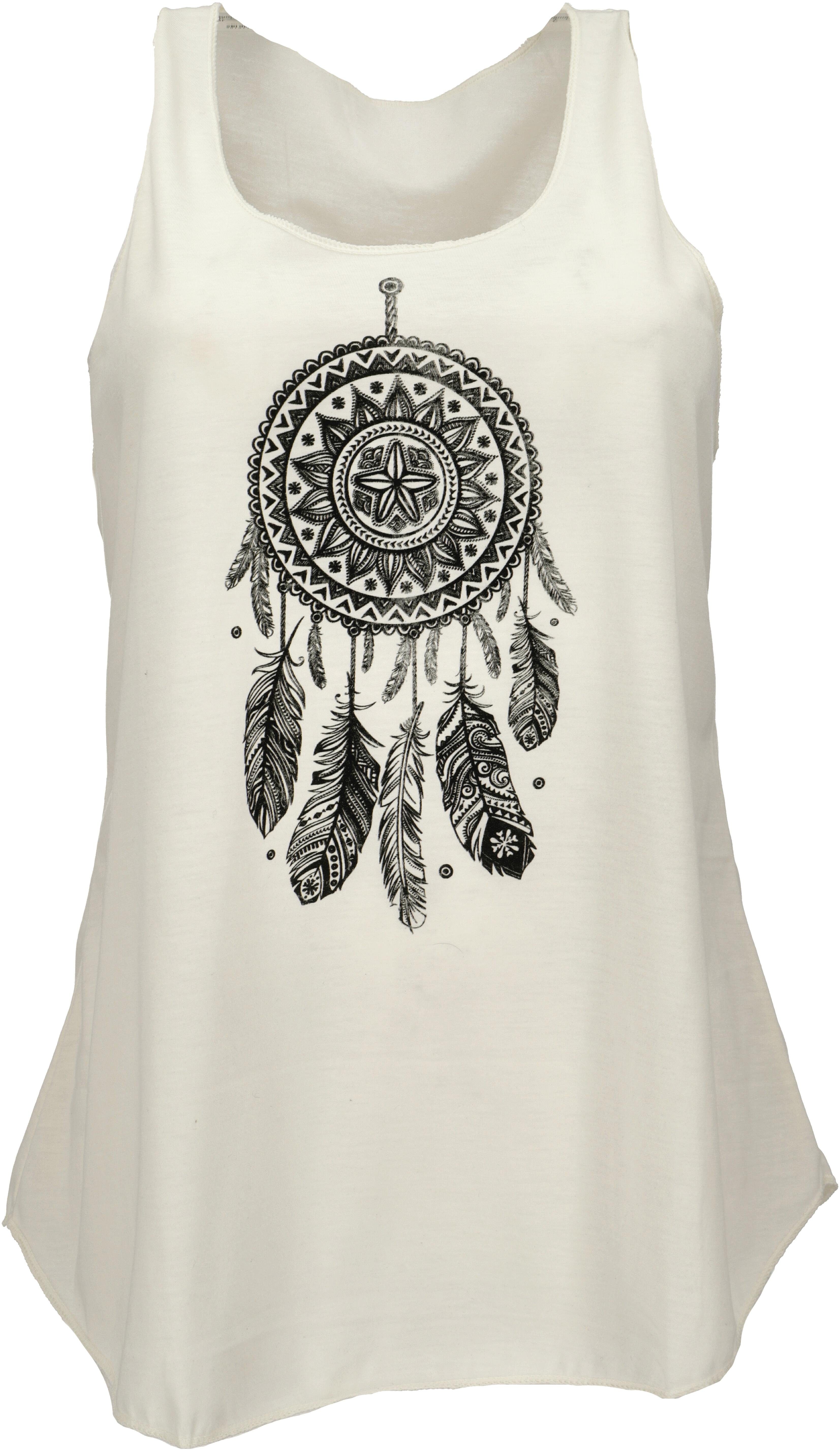 Guru-Shop T-Shirt Retro Art Tanktop mit Ethnodruck - Traumfänger.. Ethno Style, alternative Bekleidung, Festival, Hippie