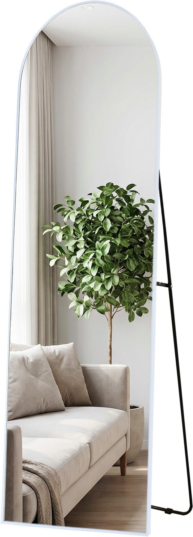 OTTO home Spiegel Standspiegel Addrik, wahlweise in 2 Größen 150x40cm oder 180x60cm (als Wandspiegel und Standspiegel einsetzbar, Rahmen aus Metall), Ganzkörperspiegel mit Sicherheitsglas, in verschiedenen Farben