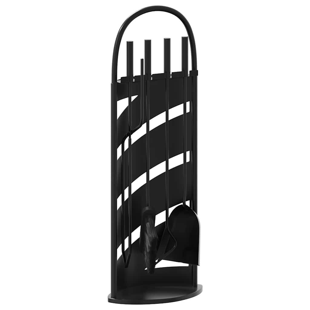 vidaXL Reinigungselement 5-teiliges Kaminbesteck-Set 23 x 15 x 66 cm Stahl