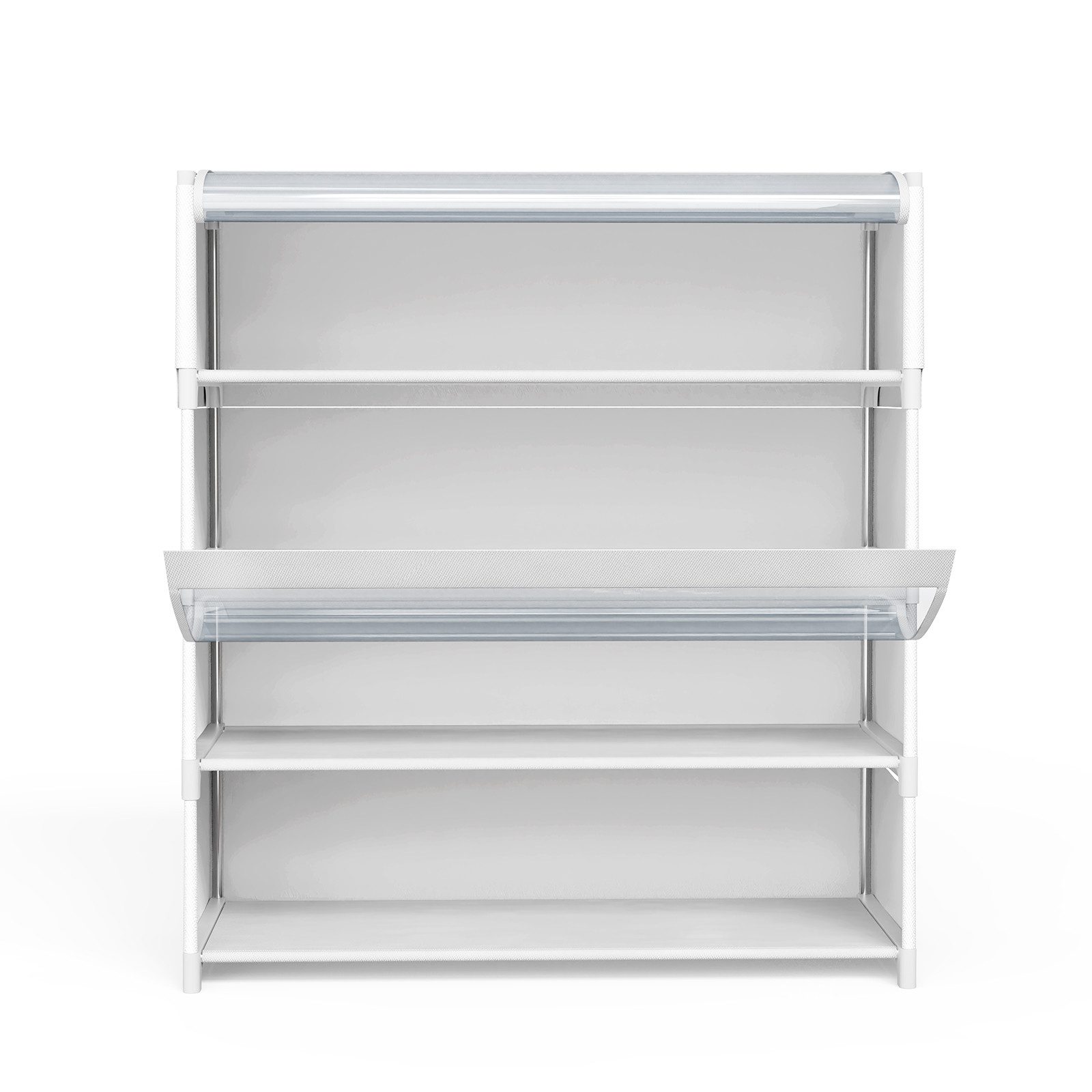 JEOBEST Schuhregal 4-stufiger Schuhschrank, mit Staubdichtem, Schuh-Organizer, Platzsparend, Schuhaufbewahrung aus Stoff, PP-Kunststoff – Bild 4 von 5