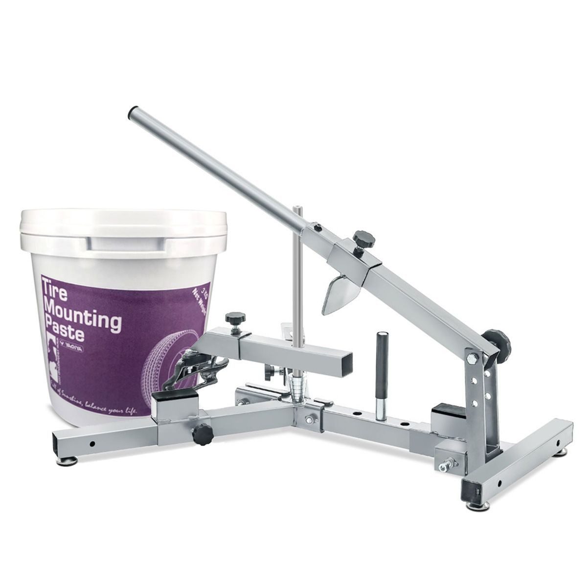 ConStands Motorradheber Set Reifenmontiergerät MD4 12-21" verzinkt + Reifenmontagepaste 3kg