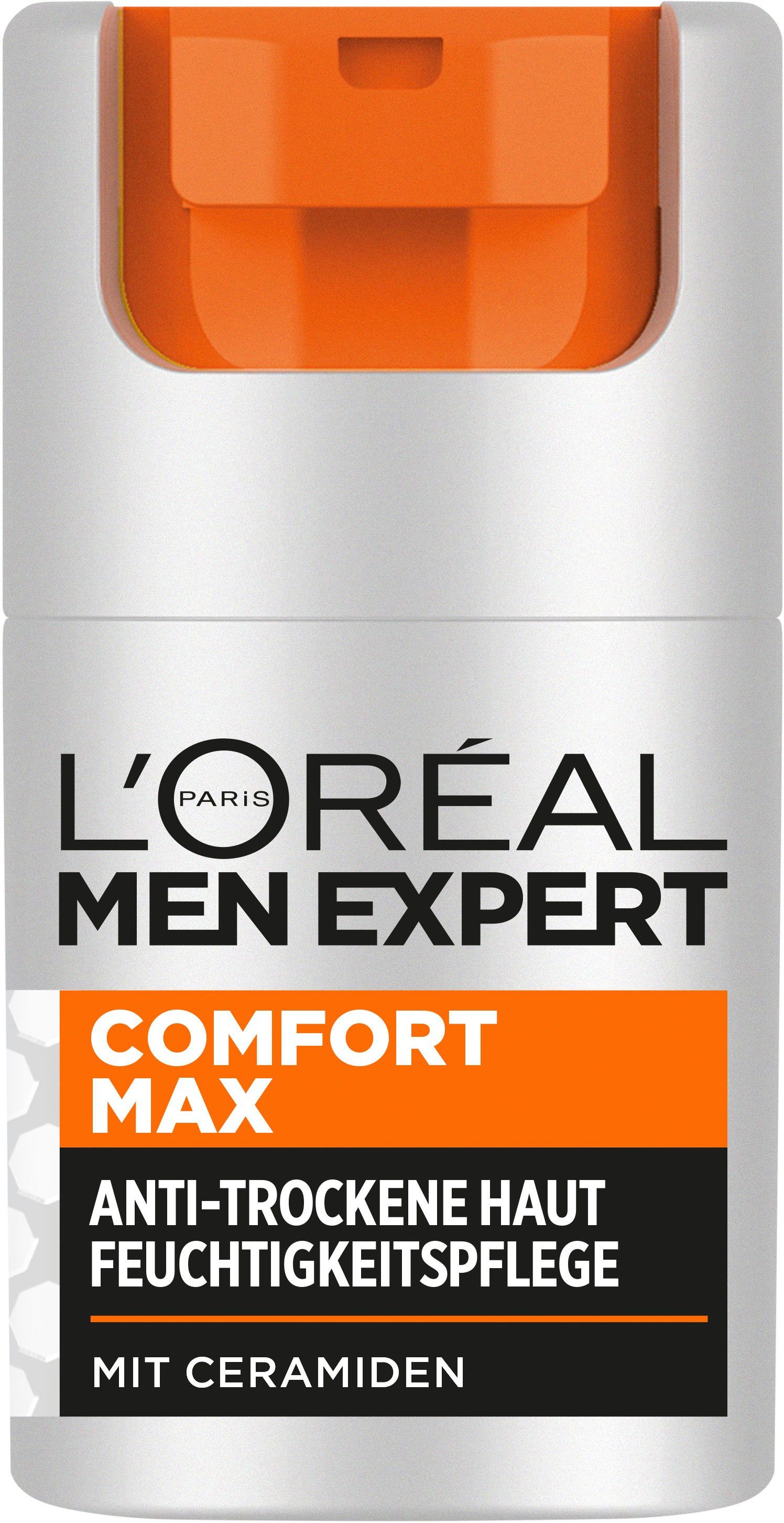L'ORÉAL PARIS MEN EXPERT Gesichtsgel Comfort Max Feuchtigkeitspflege, für trockene Haut, feuchtigkeitsspendend, nicht klebend