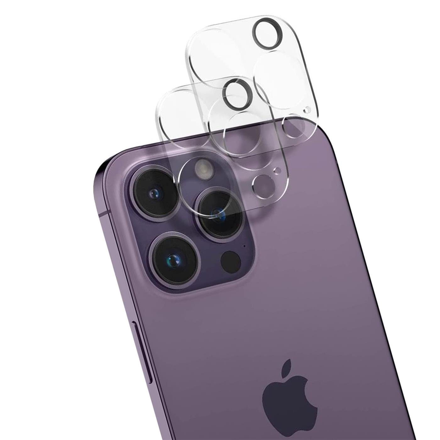 CoolGadget Schutzfolie Kameraschutz Glas für Apple iPhone 14 Pro, (Spar-Set 2in1, Staubgeschützt/Staubsicher), Schutzglas für Kamera-Linsen Panzerfolie für iPhone 14 Pro Folie