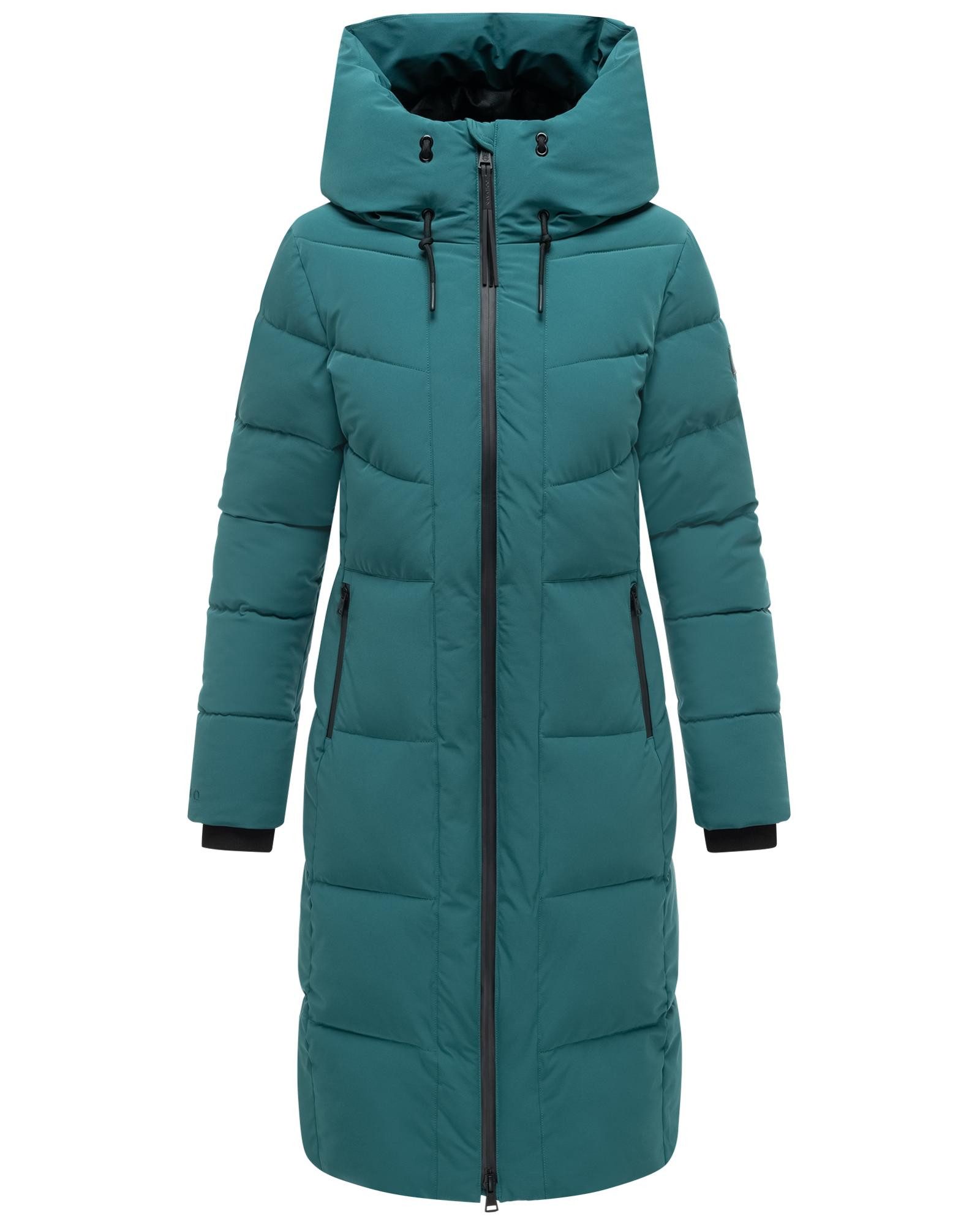 Navahoo Steppmantel Schokokuss XIV Warmer Damen gesteppter Wintermantel mit Kapuze – Bild 5 von 5