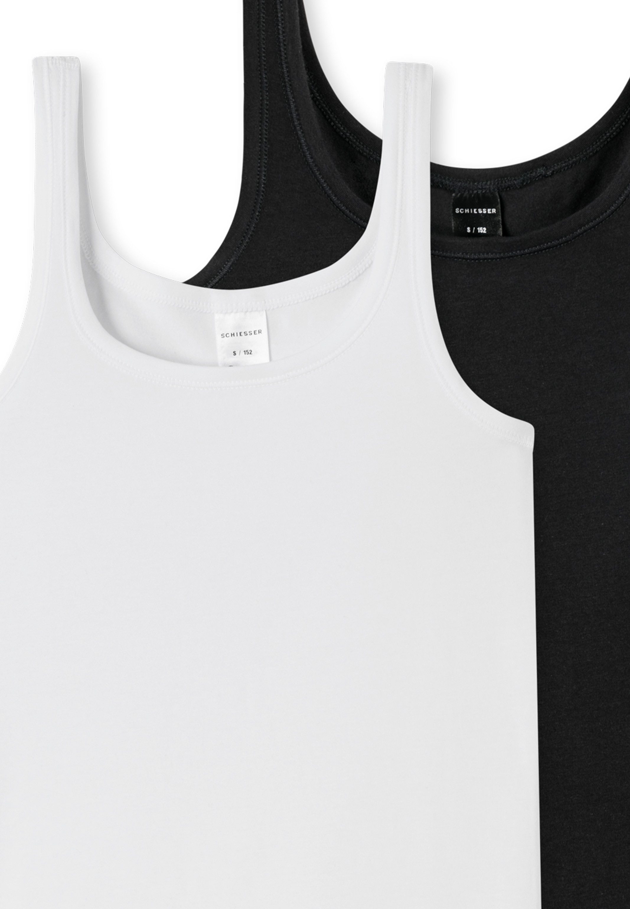 Schiesser Unterhemd 2er Pack Teens Girls 95/5 Cotton (Spar-Set, 2-St) Unterhemd / Top - Baumwolle - Arm- und Halsausschnitt mit Einfass