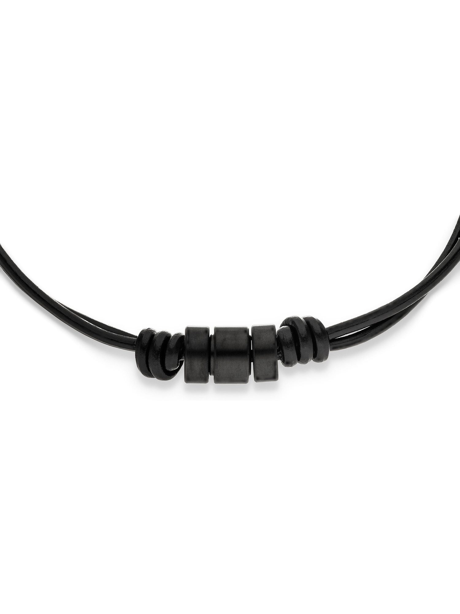 s.Oliver Armband S.Oliver Herren-Armband Edelstahl, Leder