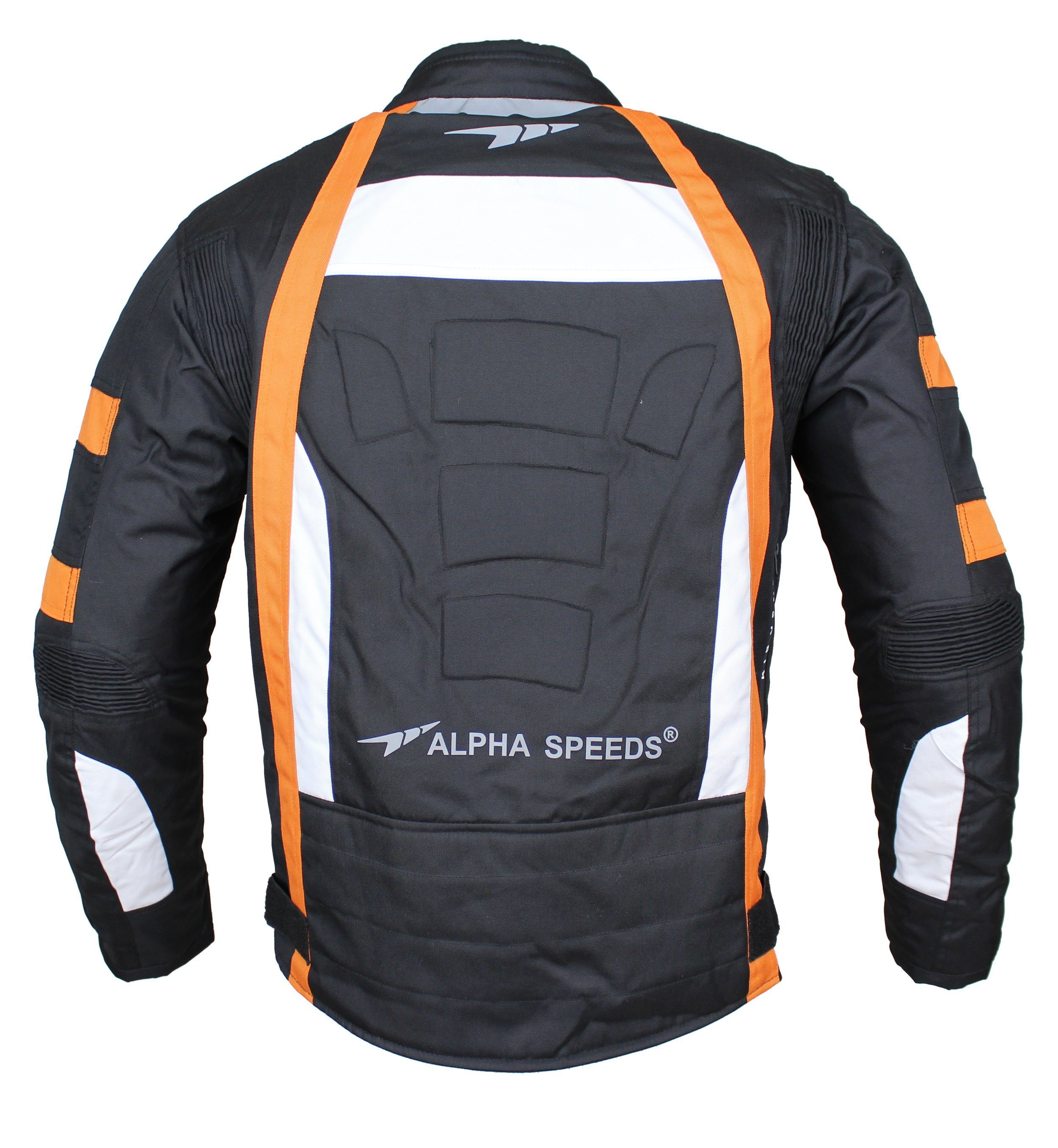 Alpha Speeds Belüftungssystem, mit Herren Jacke Protektoren Season, Biker ist Motorrad All trennbar: Orange Jacke Innenjacke SLIM Textil Motorradjacke Wasserdicht