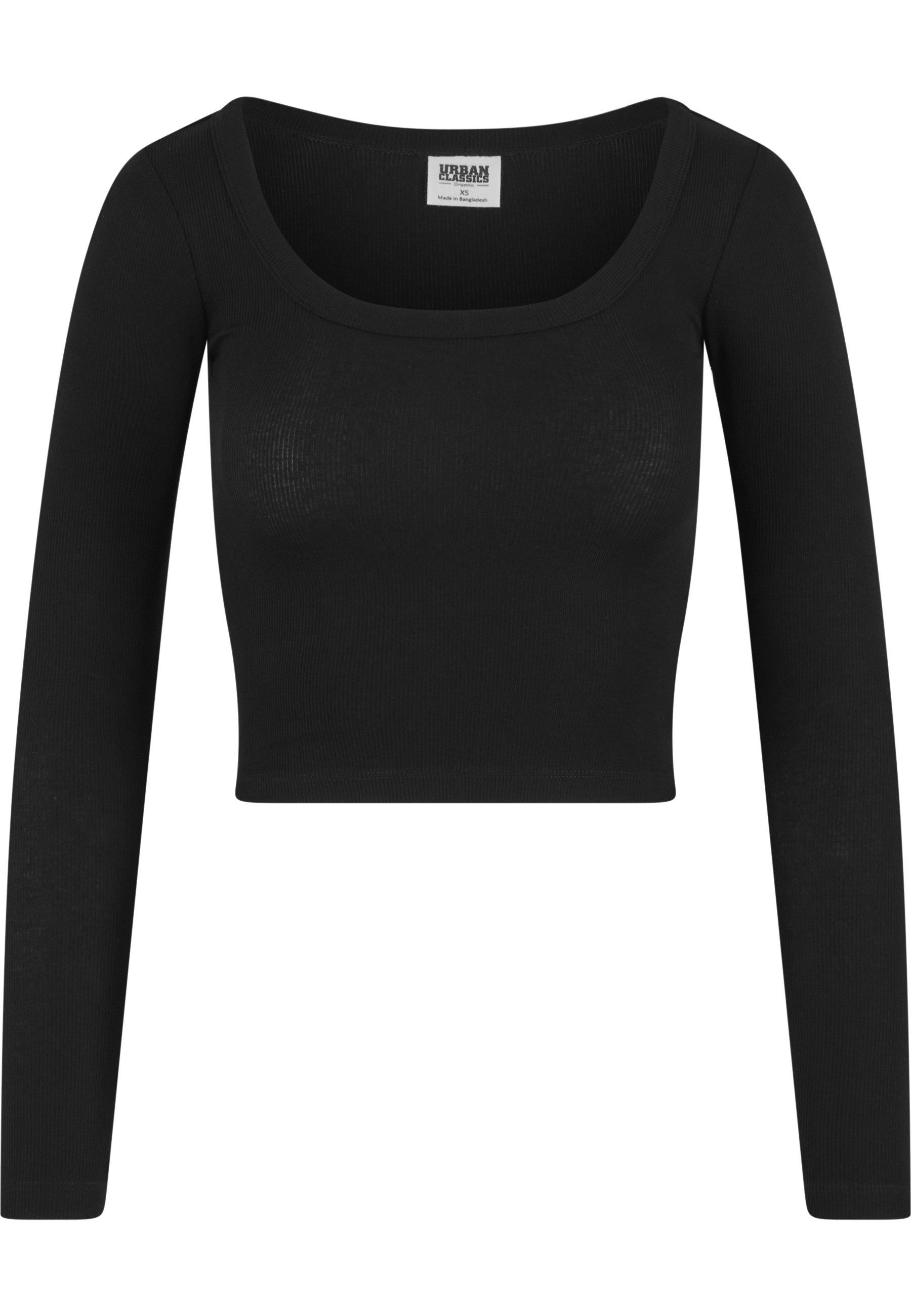 URBAN CLASSICS Longsleeve Urban Classics Ladies Rib Jersey Wide Neck Longsleeve (1-tlg)