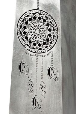 GILDE Dekosäule Säule Traumfänger mit Schale Metall silber-antik Schalenständer (1 St)