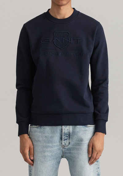 Gant Sweatshirt »D1. TONAL ARCHIVE SHIELD C-NECK« mit Logostickerei auf der Brust