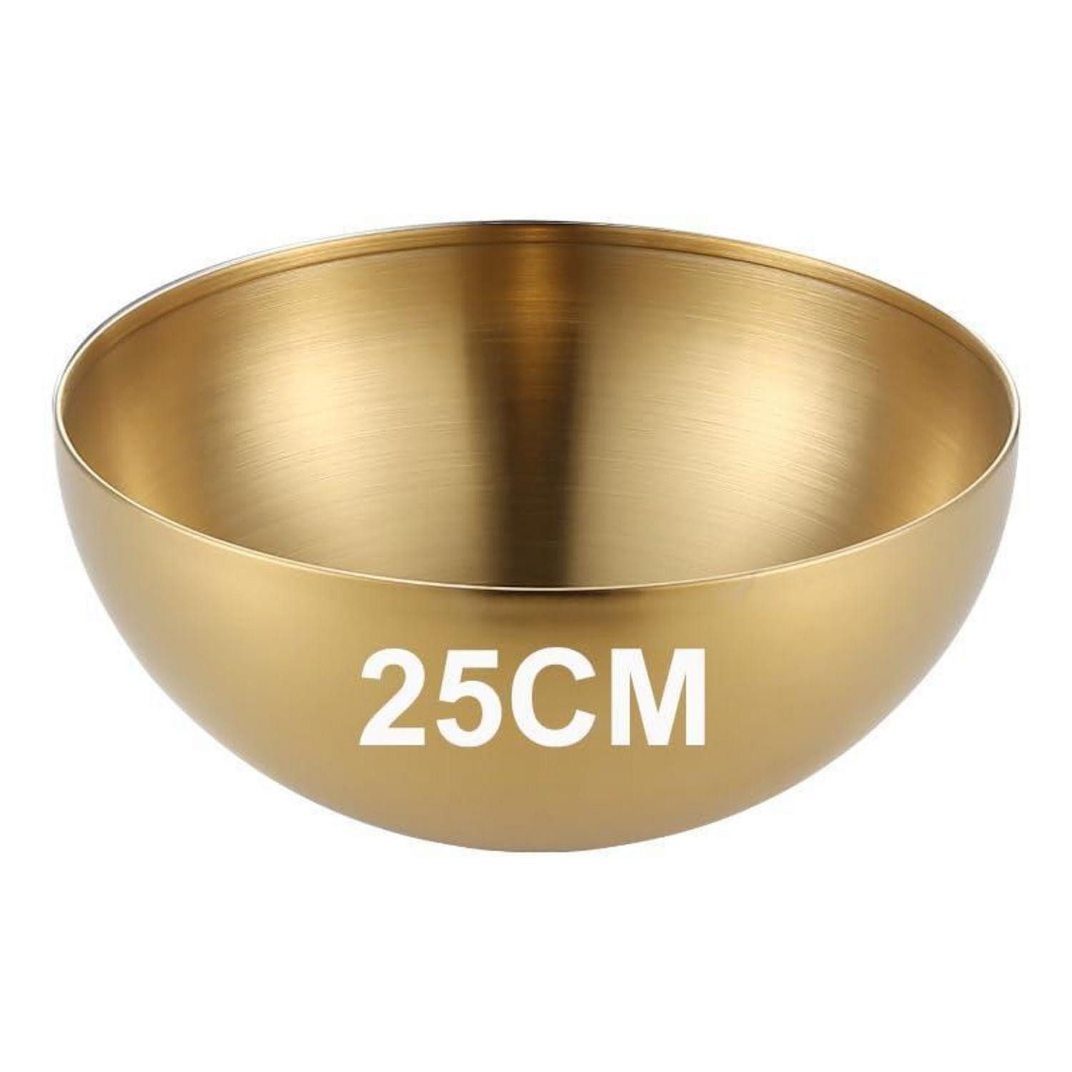 LuxusKollektion Salatschüssel Reisschüssel Edelstahl Golden 25cm, Metall