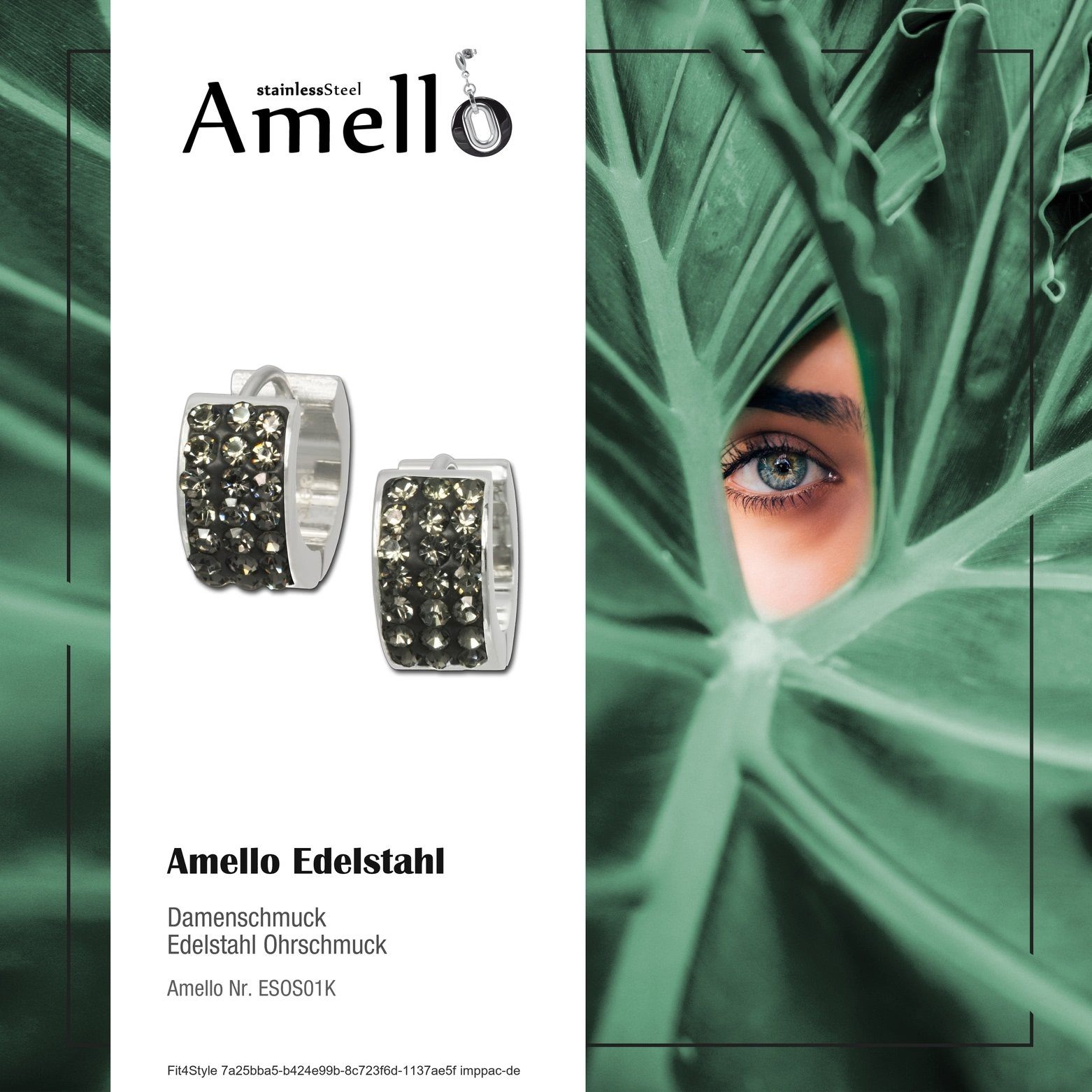 Edelstahl Damen grau Paar Amello Creolen Ohrringe silberfarben, Damen (Stainless Creolen Steel), aus Edelstahl Amello Creolen (Creolen),