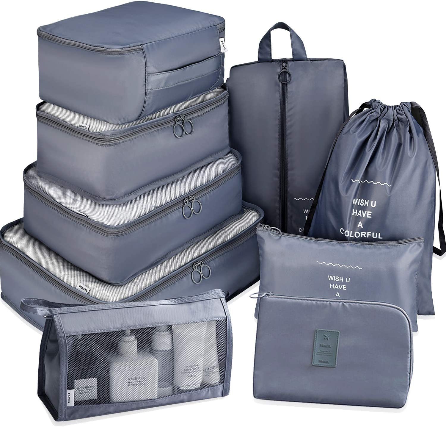 Koffer Organizer Set 9-Teilig Packing Cubes Kofferorganizer travel  Reisetasche.