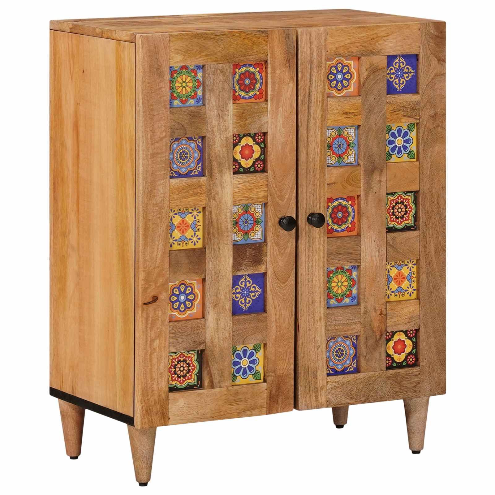 vidaXL Schranksystem Sideboard Natur 60 x 33 x 75 cm Massivholz (1-St)