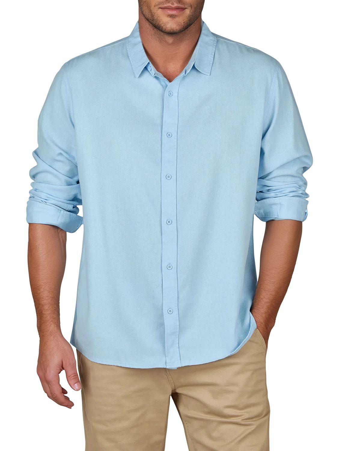 Langarmhemd Herren Leinen Hemd RIVFabrizio Regular Fit
