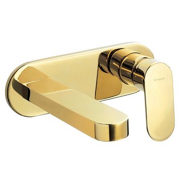 Lomadox Badarmatur DEANTE-30 Badezimmer Badewannen Set mit Waschbeckenarmatur goldfarben
