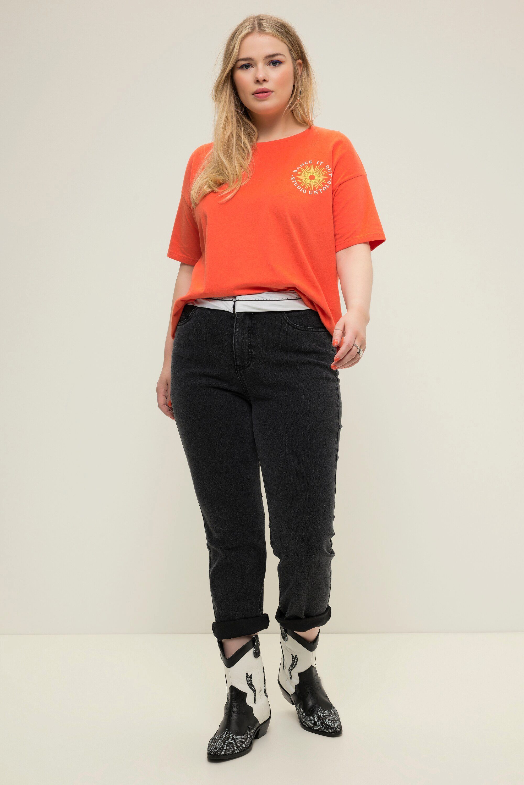 Studio Untold Funktionshose Mom-Jeans sichtbarer Anzug-Bund günstig online kaufen