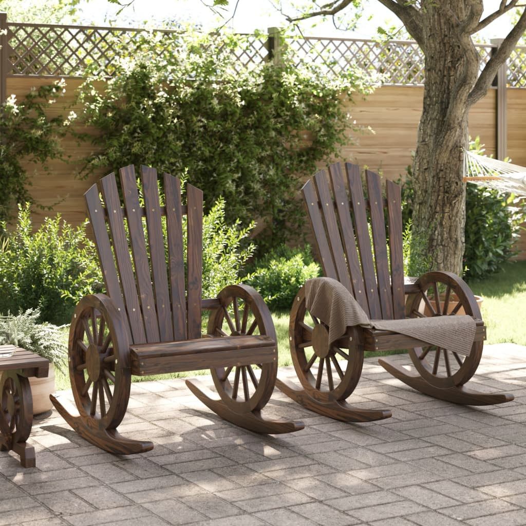 vidaXL Gartenstuhl Adirondack-Schaukelstühle 2 Stk. Massivholz günstig online kaufen