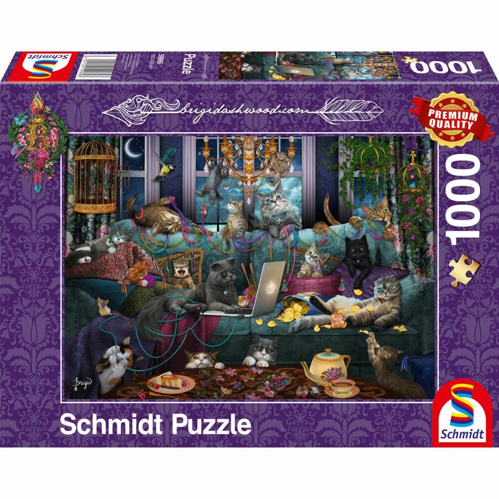 Spiele Teile, Schmidt 1000 Puzzle Katzen Ashwood 1000 Quarantäne in Birgid Puzzleteile
