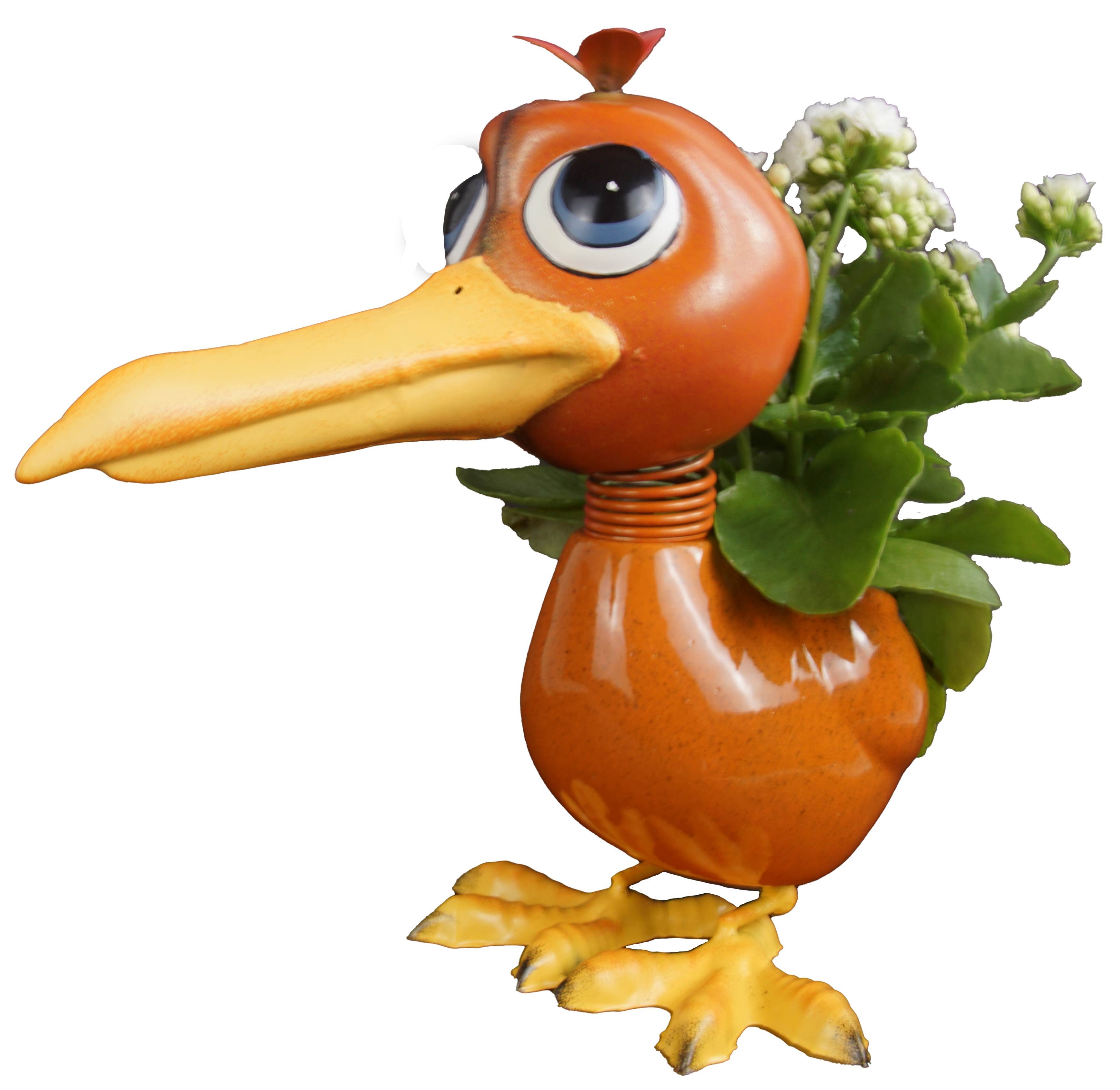 Holzwurm GmbH Pflanzkübel Pflanzgefäß Vogel, Pflanzkübel Vogel, mit Wackelkopf