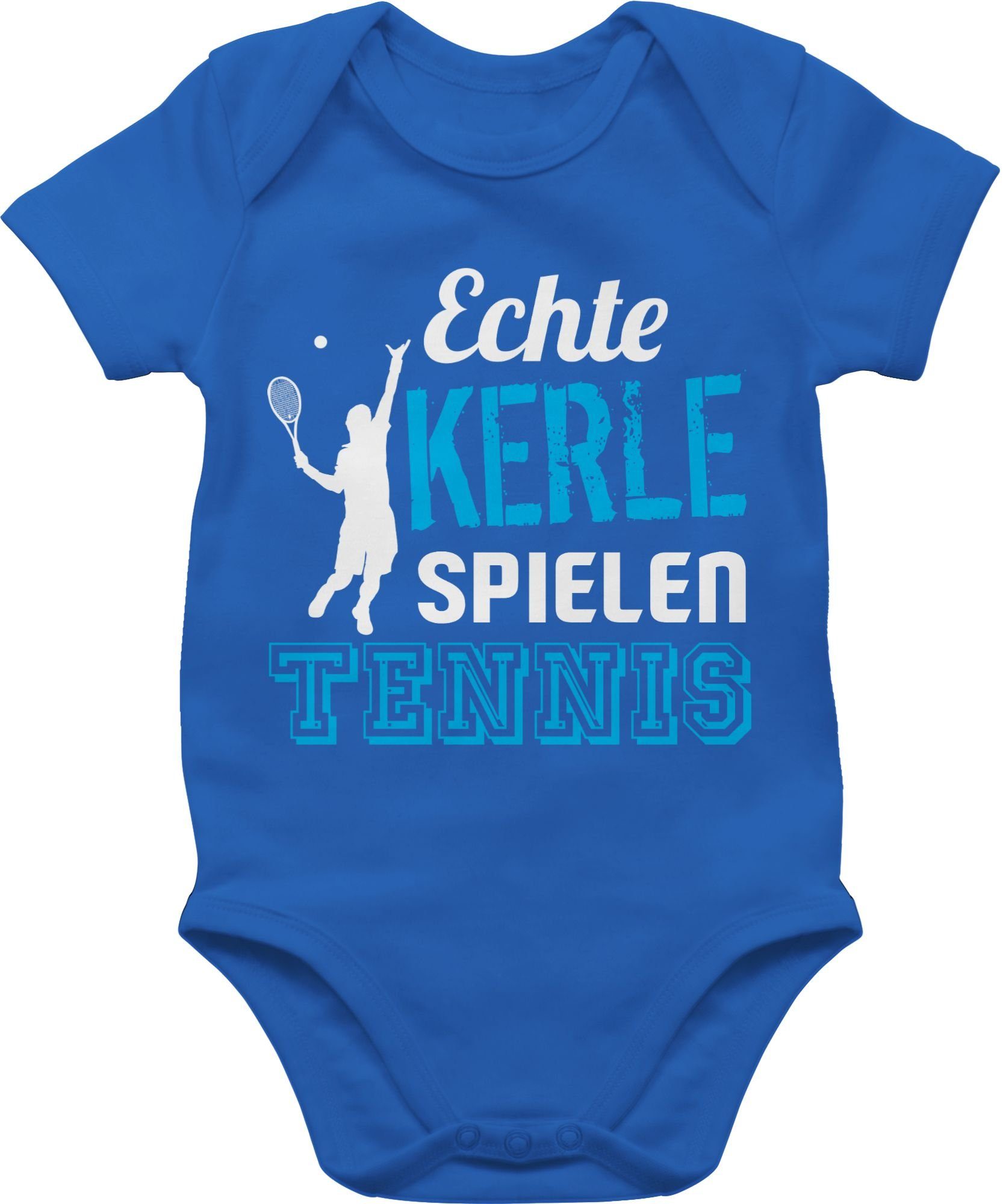 Shirtracer Shirtbody Echte Kerle spielen Tennis Sport & Bewegung Baby 1 Royalblau