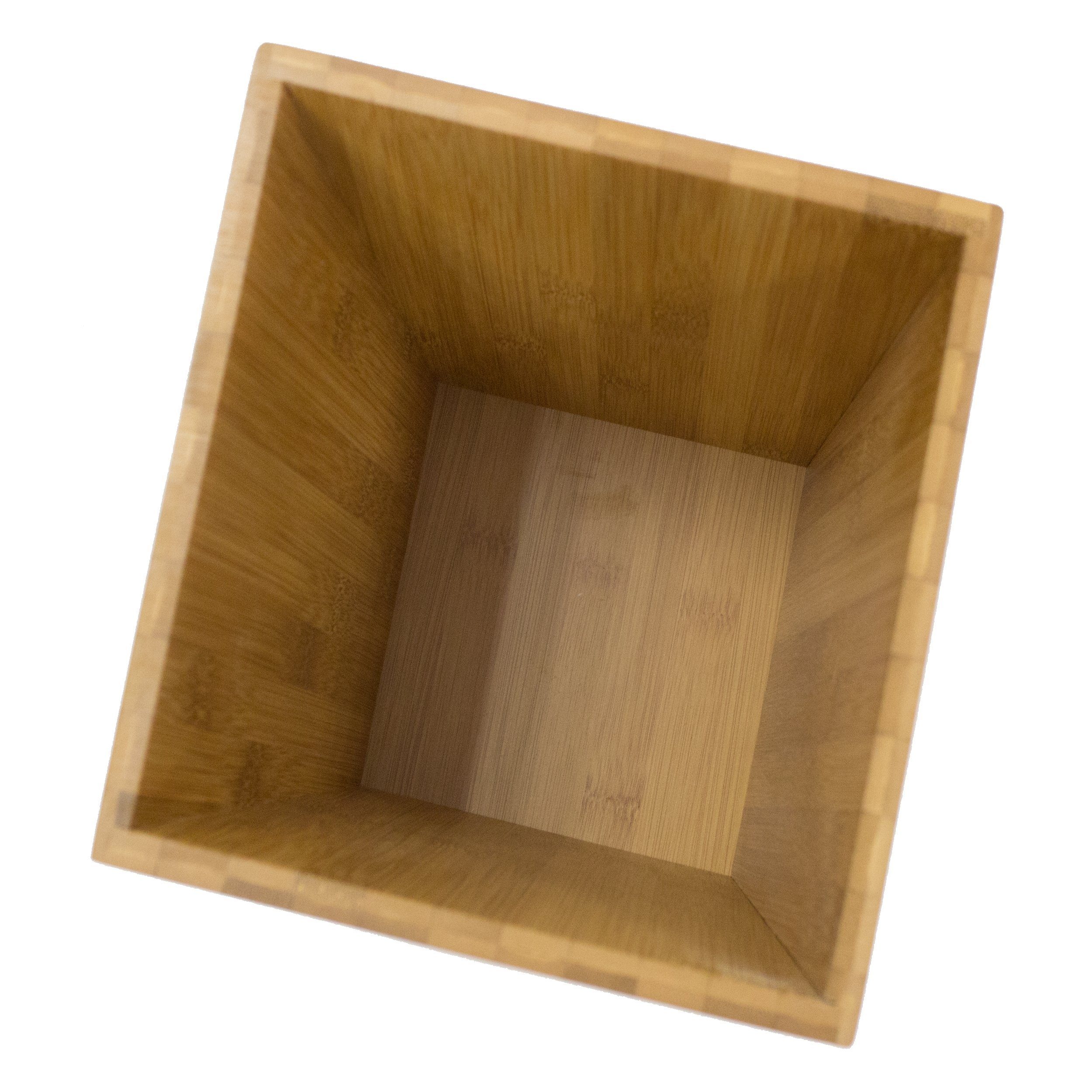 MSV Papierkorb BAMBUS, Mülleimer Abfallkorb aus echtem Bambus, für Bad, Wohnzimmer und Home Office, leicht und robust, hohe Kratzfestigkeit, natur, 19,6 x 19,6 x 26 cm, ca. 5L
