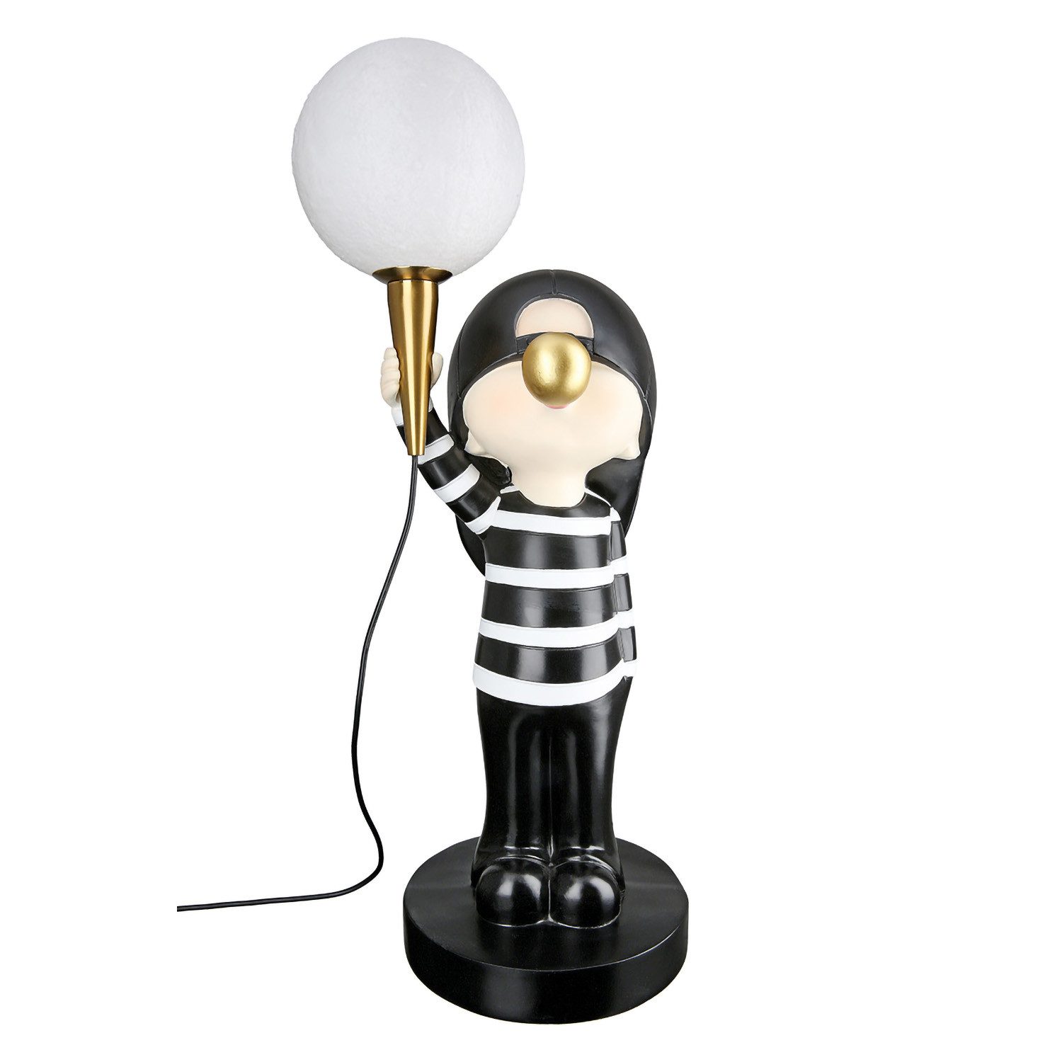 GILDE Tischleuchte BUBBLEGUM Leuchte (LED) - schwarz-weiß - Kunstharz - Höhe 48cm - Junge, Tischlampe - Schreibtischlampe - Nachttischlampe