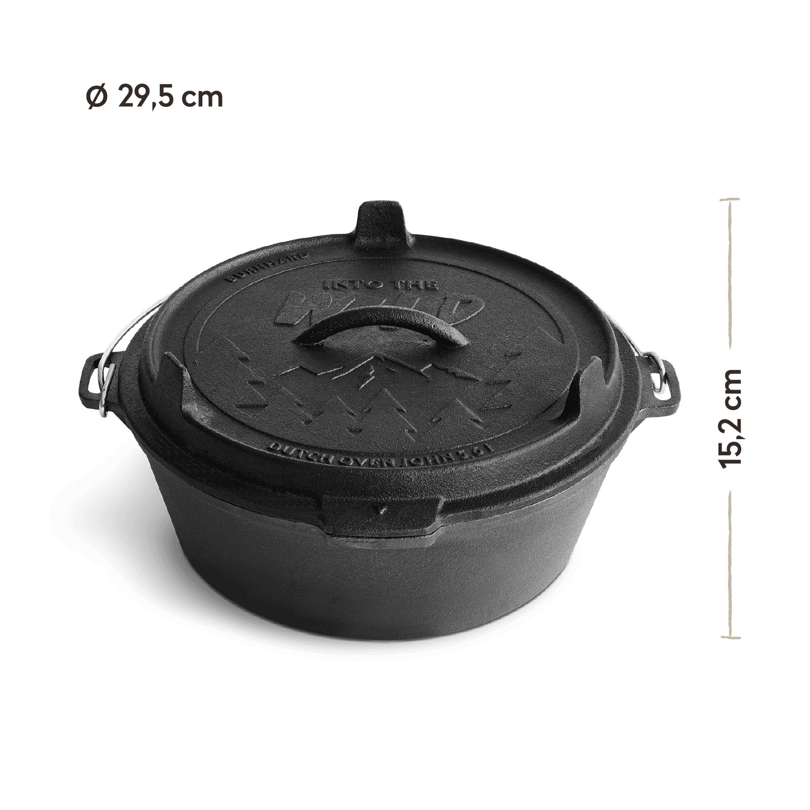BURNHARD® Grilltopf JOHN, Dutch Oven 5,6 l, inkl. Deckelheber, Gusseisen