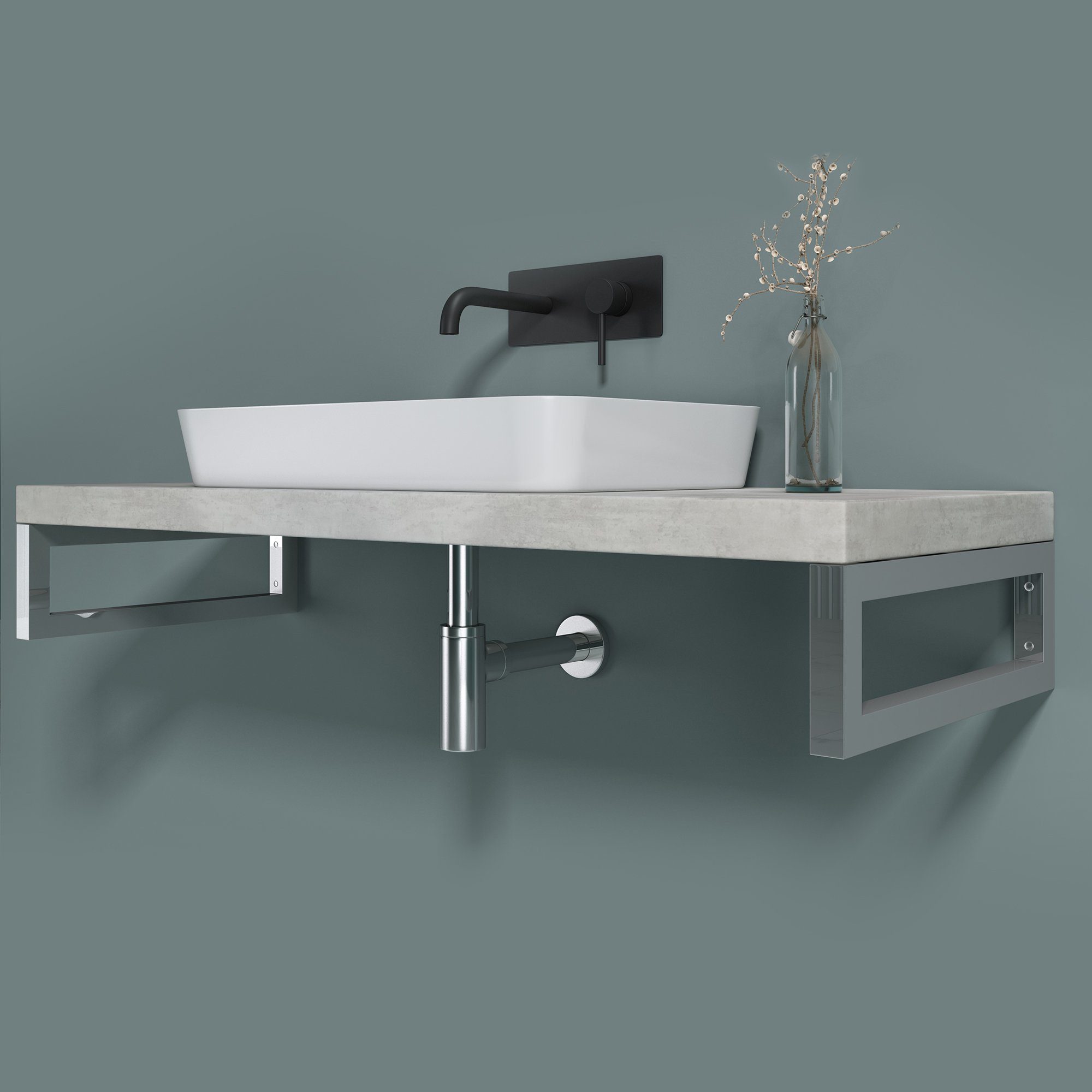 doporro Waschtischplatte für Waschbecken Holzplatte Waschtischkonsole Eiche günstig online kaufen