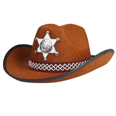 Boland Kostüm Sheriffhut braun, Brauner Cowboyhut für kleine Westernhelden