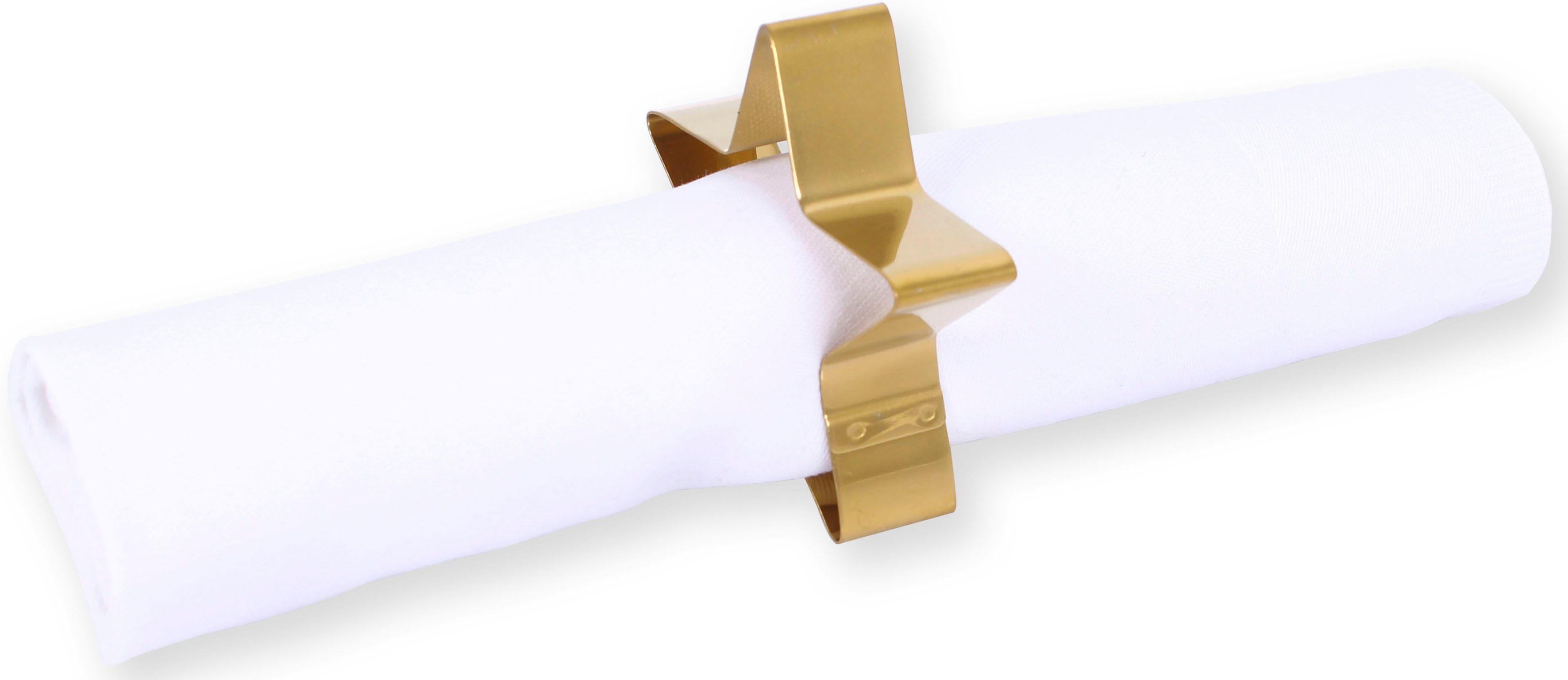 ECHTWERK Serviettenring, Edelstahl, (Set, 4-tlg), Serviettenhalter-Set, Serviettenschnallen, Sterndesign, aus Edelstahl