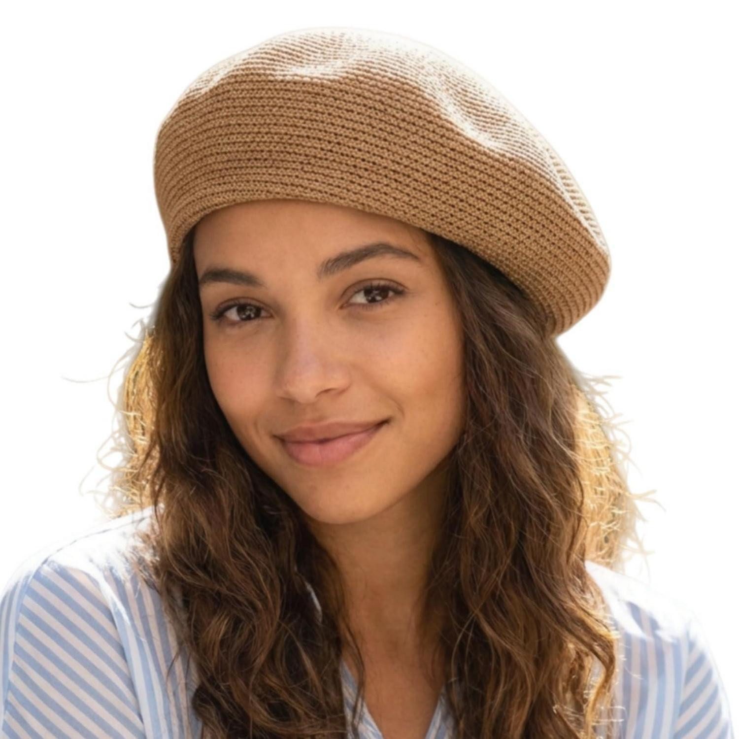Baskenmütze Baskenmütze Damen Sommer Beret Hut Beanie Einheitsgröße M Khaki