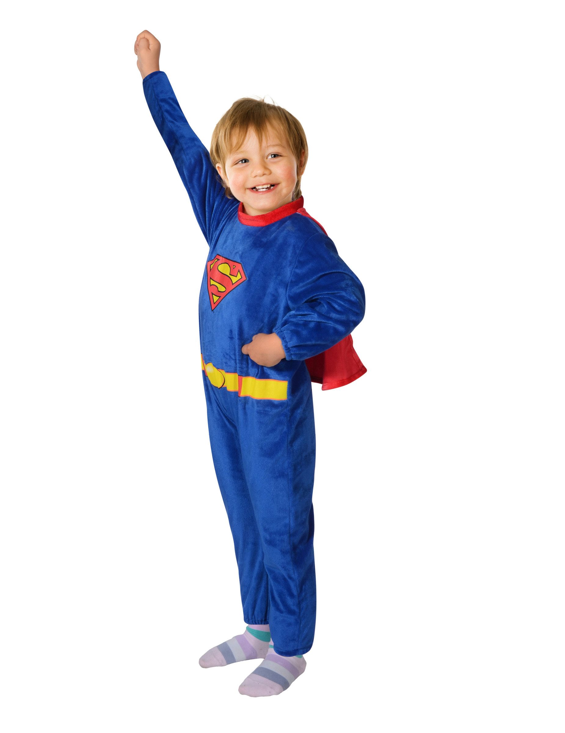 Kostüm Flauschiges Superman-Kostüm für Babys blau-rot-gelb