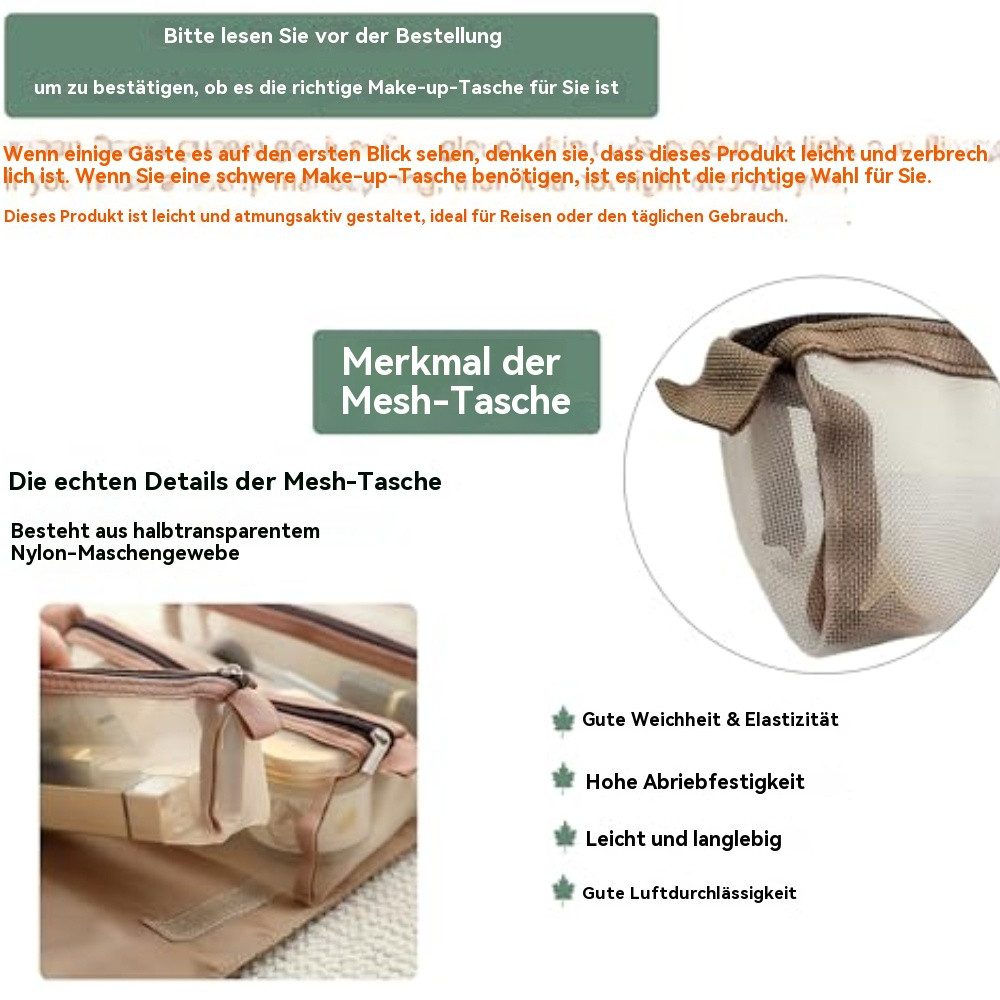 Blusmart Kulturbeutel 4-in-1-Make-up-Taschen (Abnehmbare Kosmetiktasche, Große Kapazität, Tragbar, faltbar), Für Reisen, Kosmetika, Aufbewahrung, Kulturbeutel – Bild 5 von 5