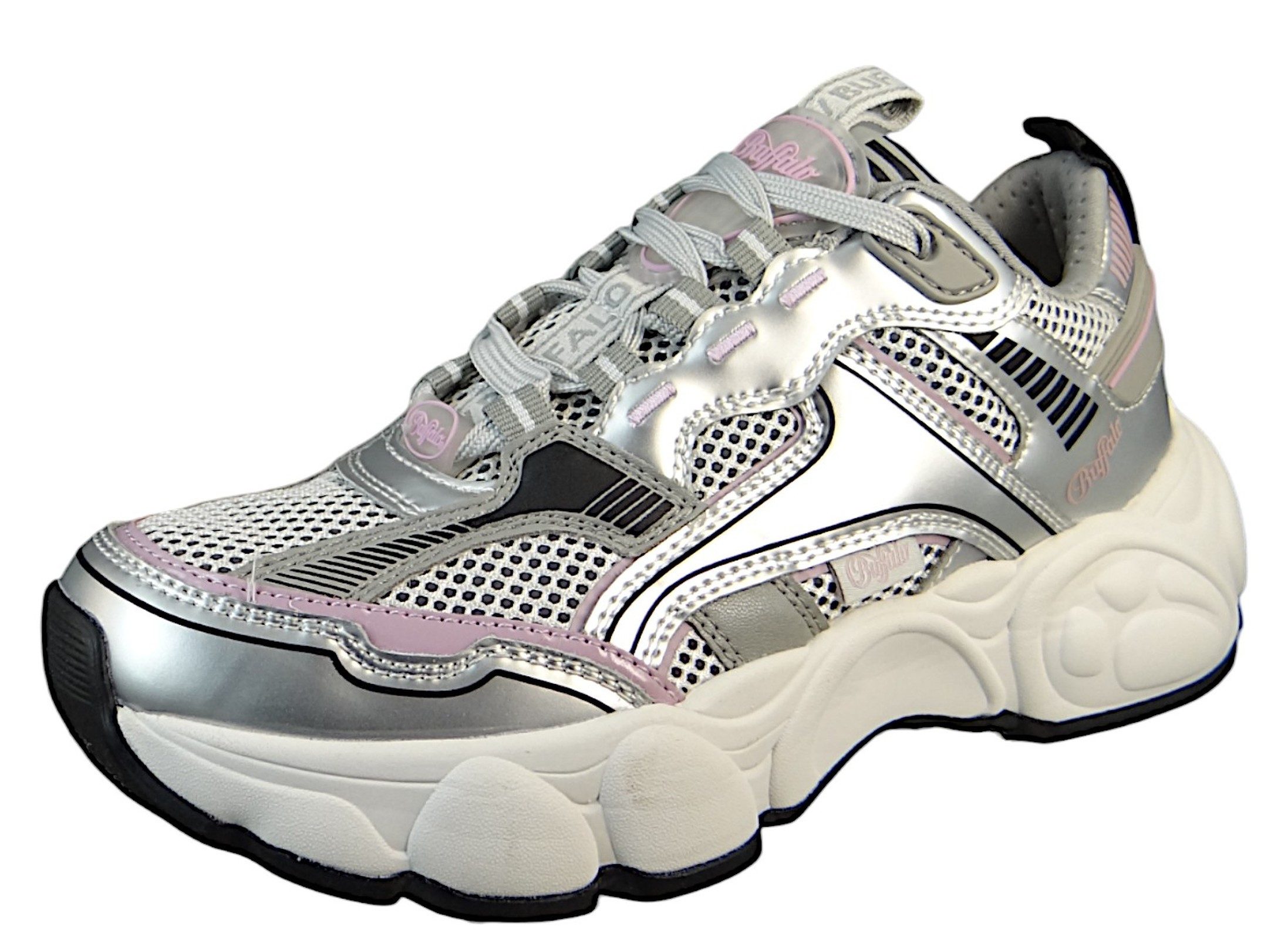 Buffalo 1636077 CLD Run Silver/Black/Rose Sneaker. Reduzierter Preis € 94,80. Unverbindliche Preisempfehlung € 120,00