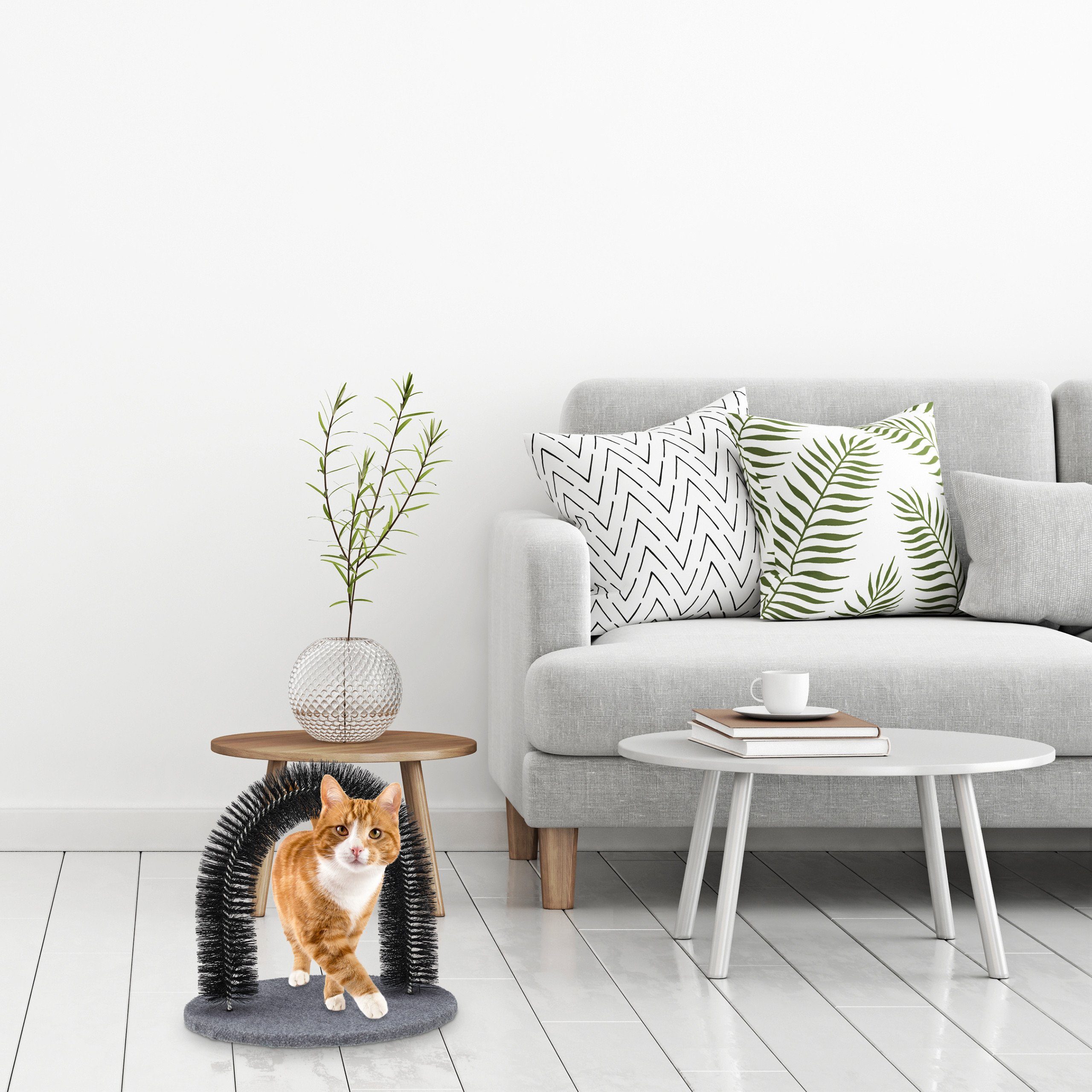 relaxdays Massagebürste Enthaarungsbogen für Katzen