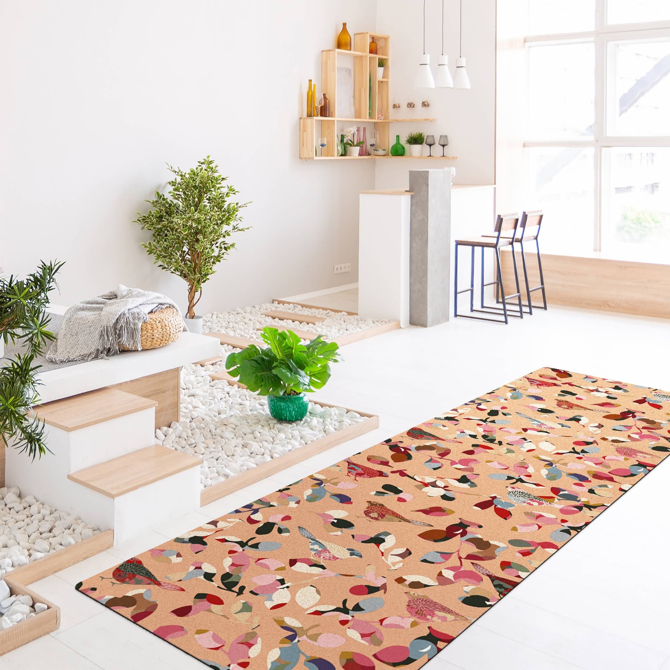 Bilderdepot24 Läufer Kork Teppich Wohnzimmer Schlafzimmer Flur lang modern funktional