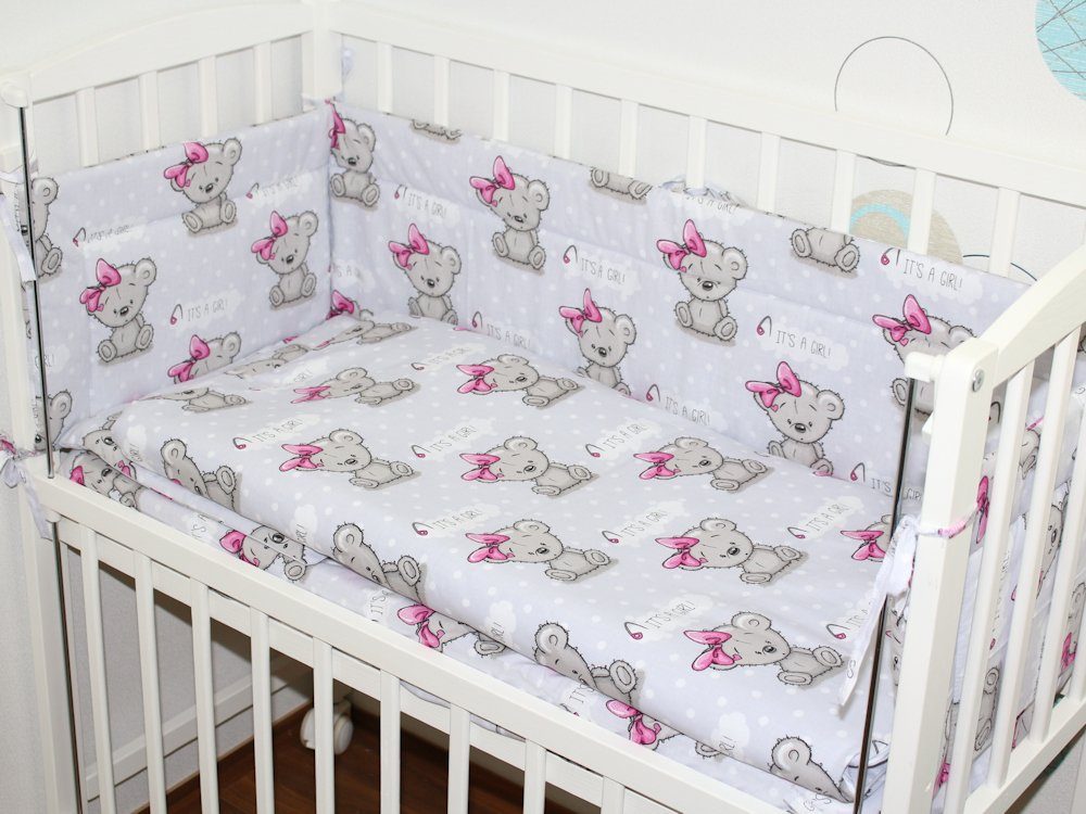 Primawela Beistellbett Baby Bettwäsche für Beistellbett mit Nestchen Spannbettlaken 6 teilig
