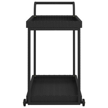 vidaXL Küchenwagen Barwagen Schwarz 100x45x83 cm Poly Rattan