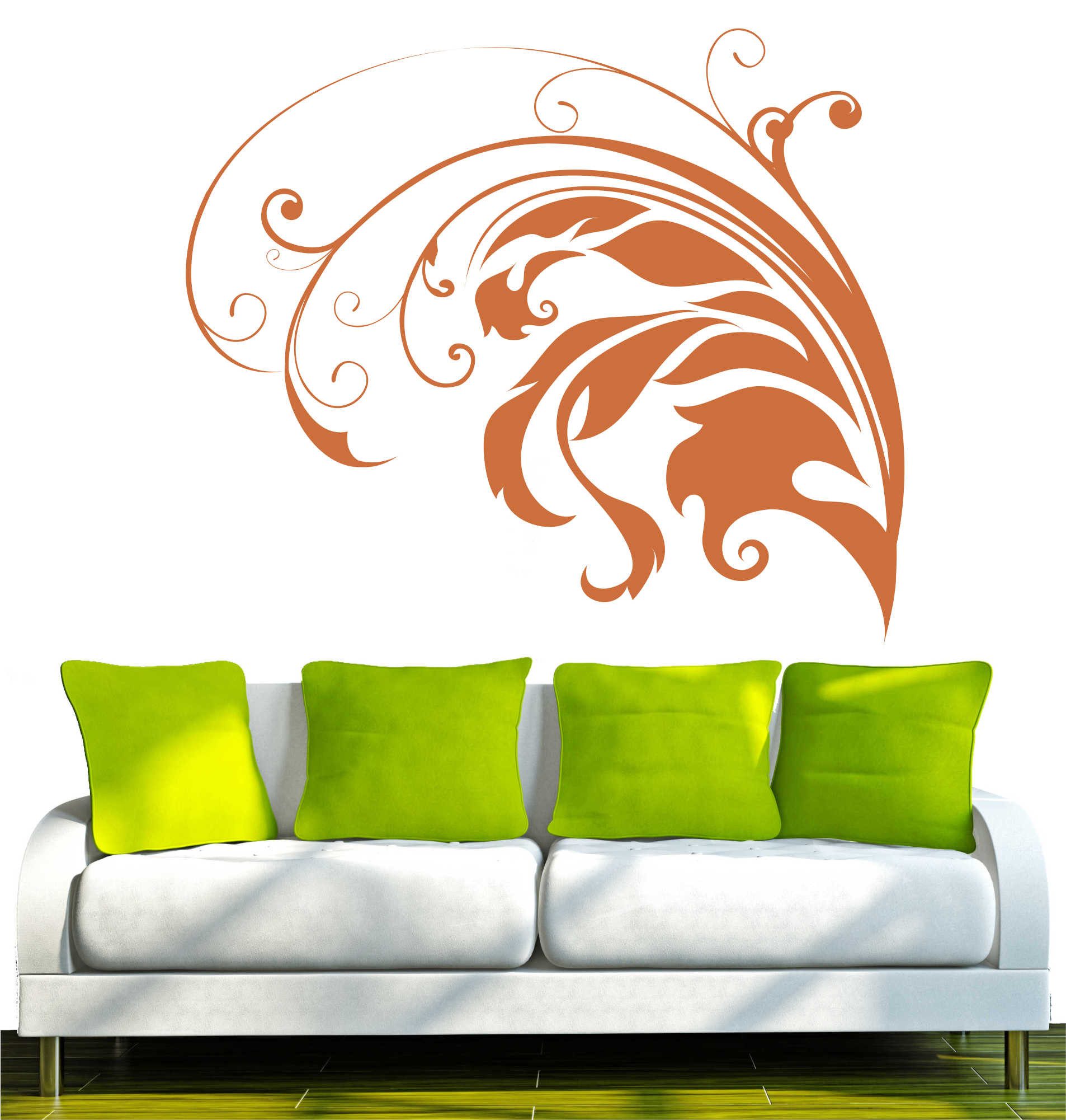 INDIGOS UG Wandtattoo Wandtattoo - Wandaufkleber - w314 Blatt Ranke Baum Pflanze Garten